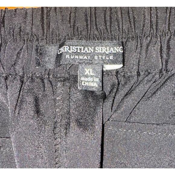 Christian Siriano Womens Runway Style Pants XL Black Lightweight Pull On Elastic - Picture 6 of 11